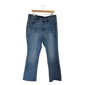 Judy Blue 20W Bootcut Jeans‎ Raw Hems High Rise Blue Wash Country Chic